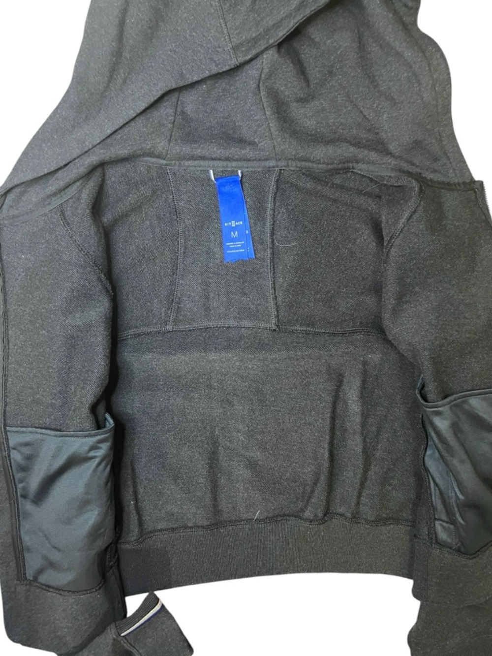 Kit and Ace Zip Up Hoodie Charcoal Grey Cotton Size M Cropped - Picture 6 of 13